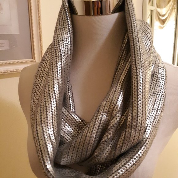 INC International Concepts Accessories - INC. concepts  Acrylic Silver Infinity Scarf NWT